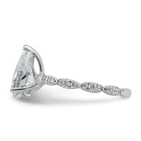 14K White Gold 2.33ct Certified Pear Center Lab Grown Diamond VS+ F+ Comp Ring view 3