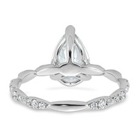 14K White Gold 2.33ct Certified Pear Center Lab Grown Diamond VS+ F+ Comp Ring view 5