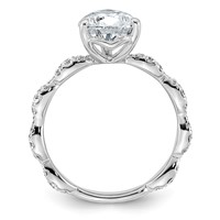 14K White Gold 3ct Certified Pear Center Lab Grown Diamond VS+ F+ Comp Ring view 2