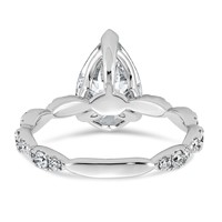 14K White Gold 3ct Certified Pear Center Lab Grown Diamond VS+ F+ Comp Ring view 5