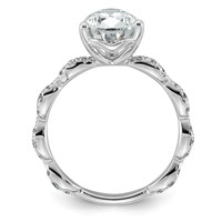 14K White Gold 3.50ct Certified Pear Center Lab Grown Diamond VS+ F+ Comp Ring view 2