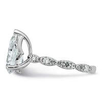14K White Gold 3.50ct Certified Pear Center Lab Grown Diamond VS+ F+ Comp Ring view 3