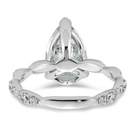 14K White Gold 3.50ct Certified Pear Center Lab Grown Diamond VS+ F+ Comp Ring view 5
