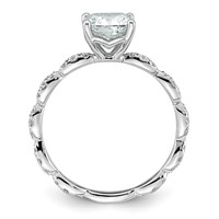 14K White Gold 1.88ct Certified Cushion Center Lab Grown Diamond VS+ F+ Comp Ring view 2