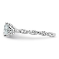 14K White Gold 1.88ct Certified Cushion Center Lab Grown Diamond VS+ F+ Comp Ring view 3