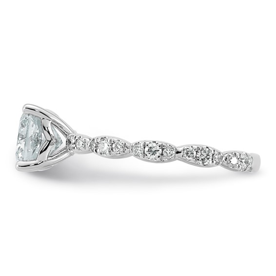 14kw 1 7/8ct Certified Cushion Center Lab Grown Diamond VS+ F+ Comp Ring