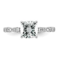 14K White Gold 1.88ct Certified Cushion Center Lab Grown Diamond VS+ F+ Comp Ring view 4