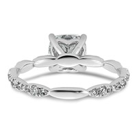 14K White Gold 1.88ct Certified Cushion Center Lab Grown Diamond VS+ F+ Comp Ring view 5