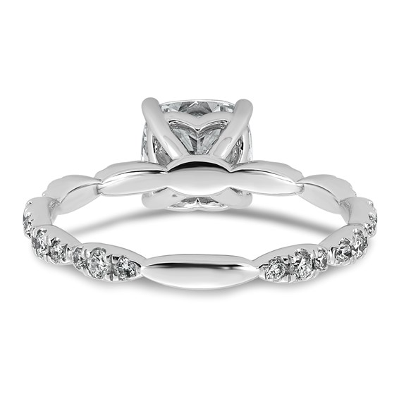 14kw 1 7/8ct Certified Cushion Center Lab Grown Diamond VS+ F+ Comp Ring