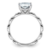 14K White Gold 2.33ct Certified Cushion Center Lab Grown Diamond VS+ F+ Comp Ring view 2