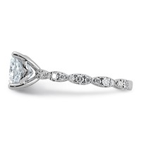 14K White Gold 2.33ct Certified Cushion Center Lab Grown Diamond VS+ F+ Comp Ring view 3