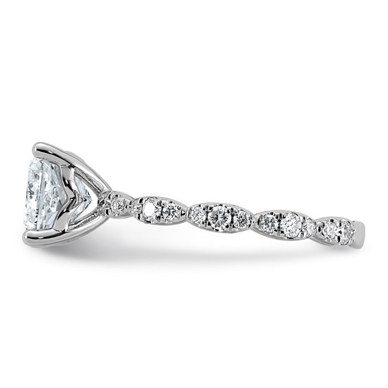 14kw 2 1/3ct Certified Cushion Center Lab Grown Diamond VS+ F+ Comp Ring