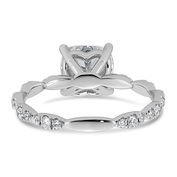 14kw 2 1/3ct Certified Cushion Center Lab Grown Diamond VS+ F+ Comp Ring