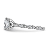 14K White Gold 3ct Certified Cushion Center Lab Grown Diamond VS+ F+ Comp Ring view 3