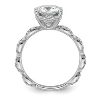 14K White Gold 3.50ct Certified Cushion Center Lab Grown Diamond VS+ F+ Comp Ring view 2