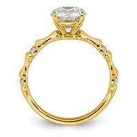14K Yellow Gold 1.62ct Certified Round Center Lab Grown Diamond VS+ F+ Comp Ring view 2