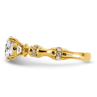 14K Yellow Gold 1.62ct Certified Round Center Lab Grown Diamond VS+ F+ Comp Ring view 3
