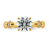 14K Yellow Gold 1.62ct Certified Round Center Lab Grown Diamond VS+ F+ Comp Ring view 4