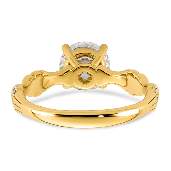 14ky 1 5/8ct Certified Round Center Lab Grown Diamond VS+ F+ Comp Ring