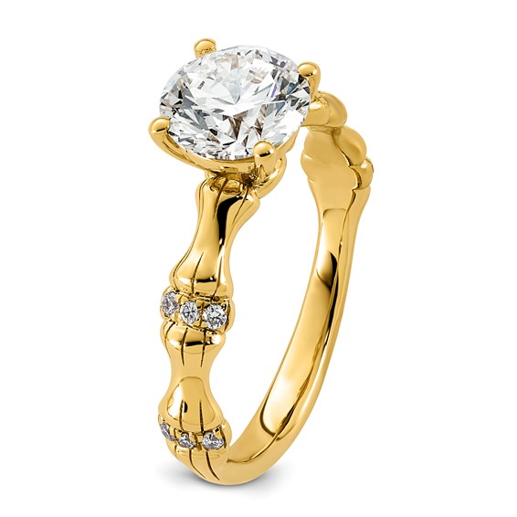 14ky 1 5/8ct Certified Round Center Lab Grown Diamond VS+ F+ Comp Ring