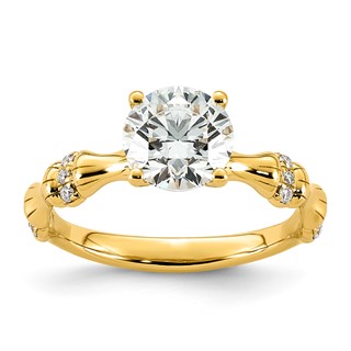 14ky 1 5/8ct Certified Round Center Lab Grown Diamond VS+ F+ Comp Ring