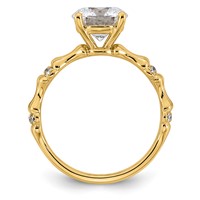 14K Yellow Gold 2ct Certified Round Center Lab Grown Diamond VS+ F+ Comp Ring view 2