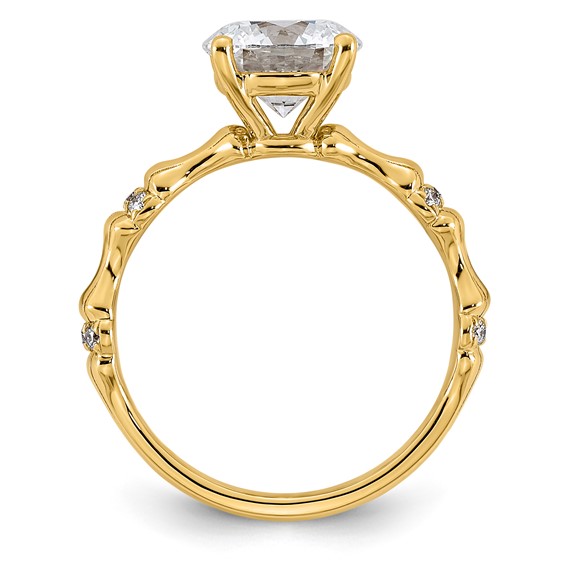 14ky 2ct Certified Round Center Lab Grown Diamond VS+ F+ Comp Ring