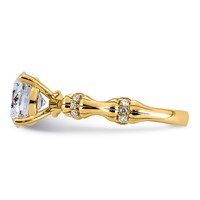 14K Yellow Gold 2ct Certified Round Center Lab Grown Diamond VS+ F+ Comp Ring view 3
