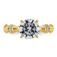 14K Yellow Gold 2ct Certified Round Center Lab Grown Diamond VS+ F+ Comp Ring view 4