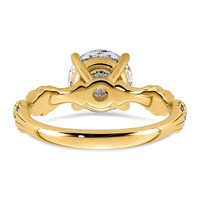14K Yellow Gold 2ct Certified Round Center Lab Grown Diamond VS+ F+ Comp Ring view 5