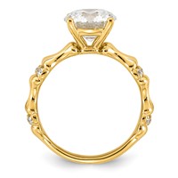 14K Yellow Gold 2.62ct Certified Round Center Lab Grown Diamond VS+ F+ Comp Ring view 2