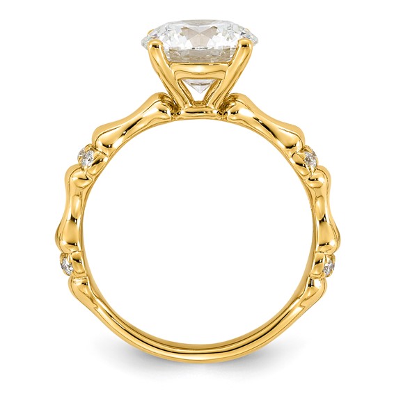 14ky 2 5/8ct Certified Round Center Lab Grown Diamond VS+ F+ Comp Ring