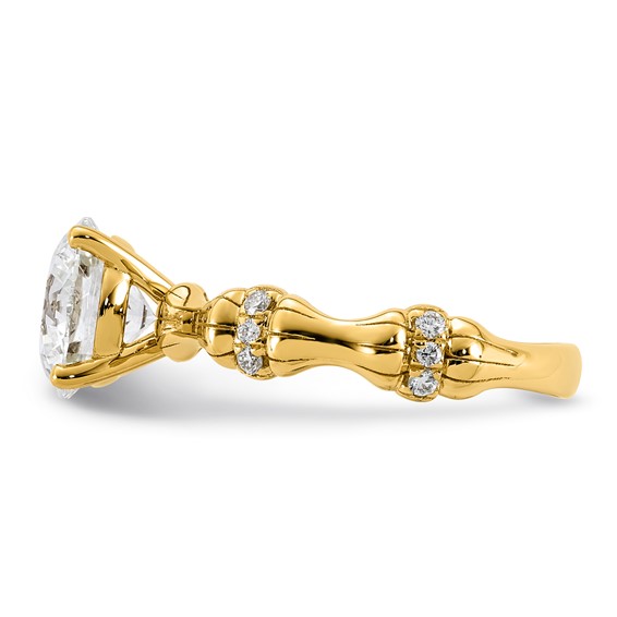 14ky 2 5/8ct Certified Round Center Lab Grown Diamond VS+ F+ Comp Ring