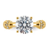 14K Yellow Gold 2.62ct Certified Round Center Lab Grown Diamond VS+ F+ Comp Ring view 4