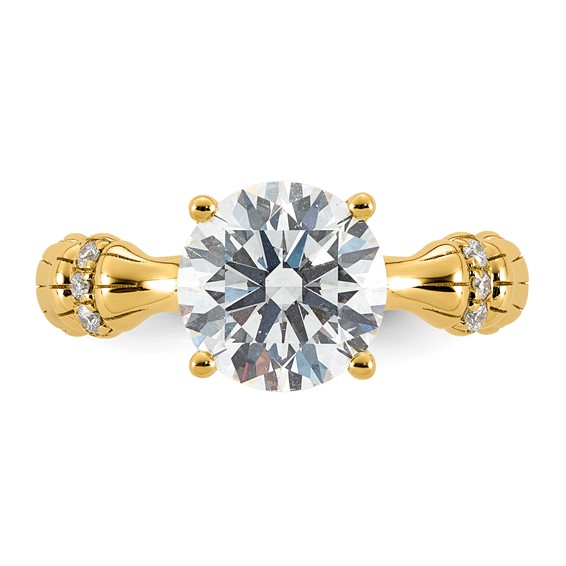 14ky 2 5/8ct Certified Round Center Lab Grown Diamond VS+ F+ Comp Ring