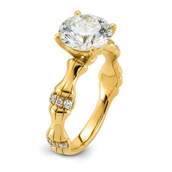 14ky 2 5/8ct Certified Round Center Lab Grown Diamond VS+ F+ Comp Ring