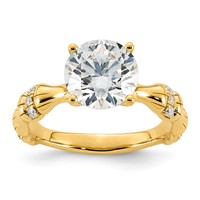 14K Yellow Gold 2.62ct Certified Round Center Lab Grown Diamond VS+ F+ Comp Ring view 1