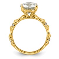 14K Yellow Gold 3.12ct Certified Round Center Lab Grown Diamond VS+ F+ Comp Ring view 2
