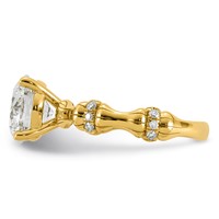 14K Yellow Gold 3.12ct Certified Round Center Lab Grown Diamond VS+ F+ Comp Ring view 3