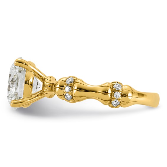 14ky 3 1/8ct Certified Round Center Lab Grown Diamond VS+ F+ Comp Ring