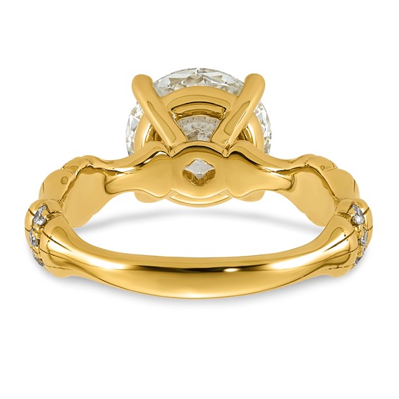 14ky 3 1/8ct Certified Round Center Lab Grown Diamond VS+ F+ Comp Ring