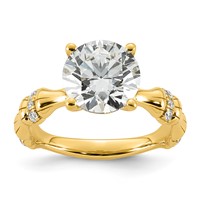 14K Yellow Gold 3.12ct Certified Round Center Lab Grown Diamond VS+ F+ Comp Ring view 1