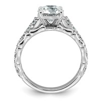 14K White Gold 2ct Certified Round Center Lab Grown Diamond VS+ F+ Comp Ring view 2