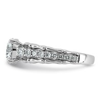 14K White Gold 2ct Certified Round Center Lab Grown Diamond VS+ F+ Comp Ring view 3
