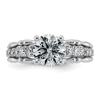 14K White Gold 2ct Certified Round Center Lab Grown Diamond VS+ F+ Comp Ring view 4