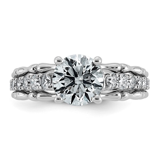 14kw 2ct Certified Round Center Lab Grown Diamond VS+ F+ Comp Ring
