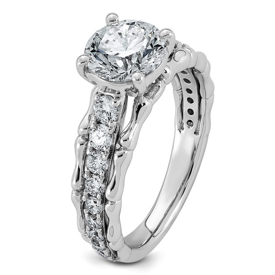 14kw 2ct Certified Round Center Lab Grown Diamond VS+ F+ Comp Ring