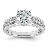 14K White Gold 2ct Certified Round Center Lab Grown Diamond VS+ F+ Comp Ring view 1