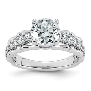 14kw 2ct Certified Round Center Lab Grown Diamond VS+ F+ Comp Ring