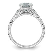 14K White Gold 2.50ct Certified Round Center Lab Grown Diamond VS+ F+ Comp Ring view 2